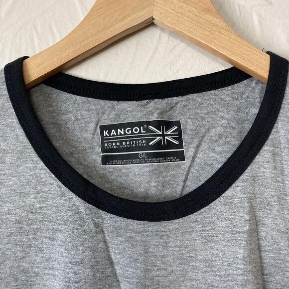 Kangol Women’s Short Sleeve Gray Logo Print T Shirt Size Large NWT - Picture 3 of 7